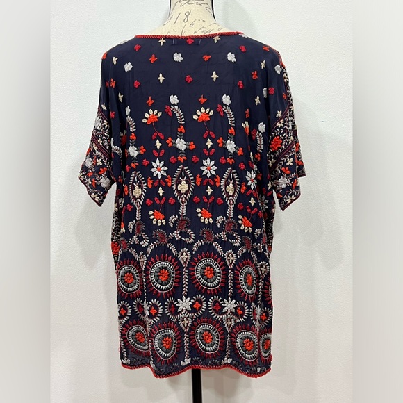 Johnny Was MELIA All Around Heavily Embroidered Blouse Tunic Boho Top EUC - Picture 6 of 9